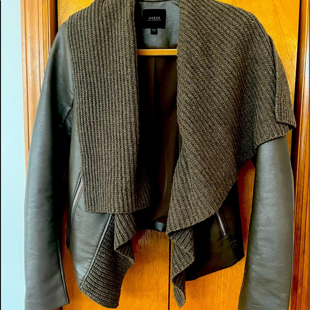Guess Moto  pleather and sweater combination